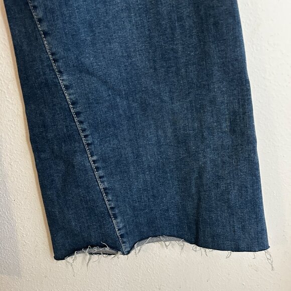 FREE PEOPLE We the Free Drapey A Line Flare Bell Bottom Pull On Jean in Blue 29 - Picture 6 of 12